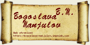 Bogoslava Manjulov vizit kartica